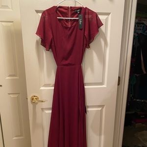 Lulus mauve/maroon ball gown length Dress SZ S